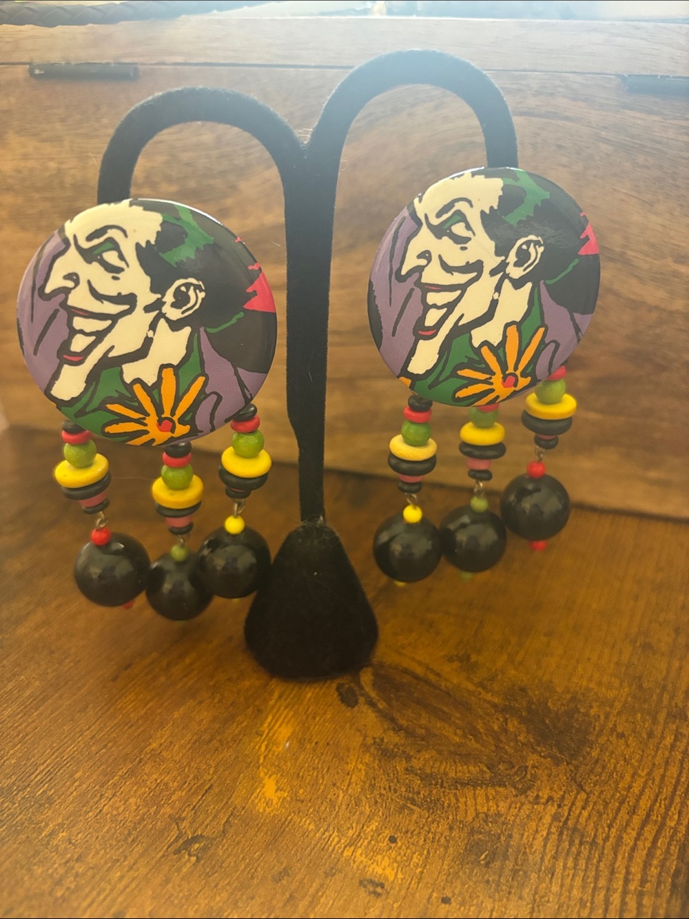 Vintage Joker DC 1989 Earrings